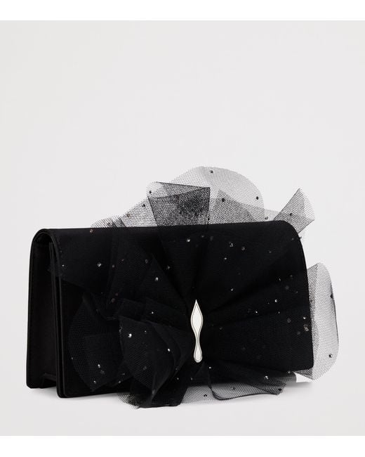 Christian Louboutin Black Bettina Tulle Clutch Bag