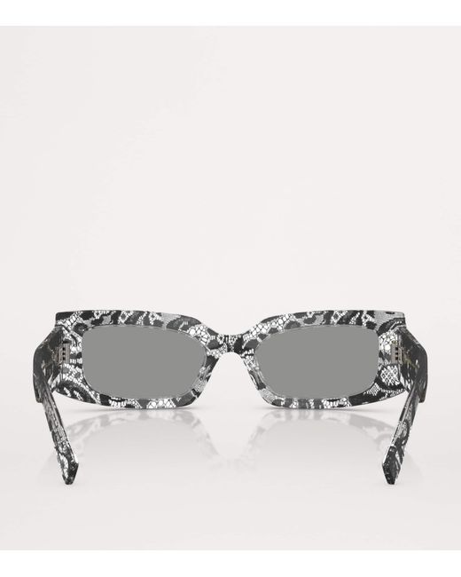 Dolce & Gabbana Gray Acetate Rectangular Sunglasses