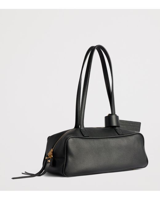 Balenciaga Black Small Leather Carrie Bowling Top-Handle Bag