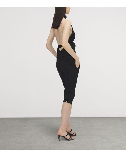 McQueen Blue Wool Halterneck Top