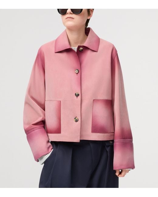 Loewe Pink Lambskin Turn-Up Jacket