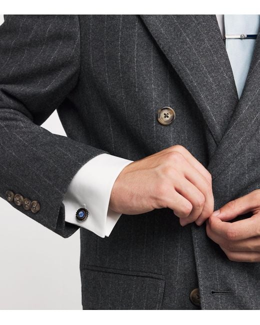 Tateossian Black Rotate Gear Cufflinks for men
