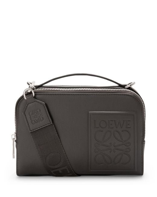 Loewe Black Mini Leather Patch Camera Bag for men