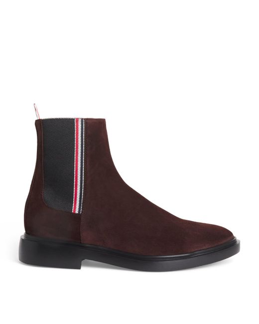 Thom Browne Brown Suede Chelsea Boots for men