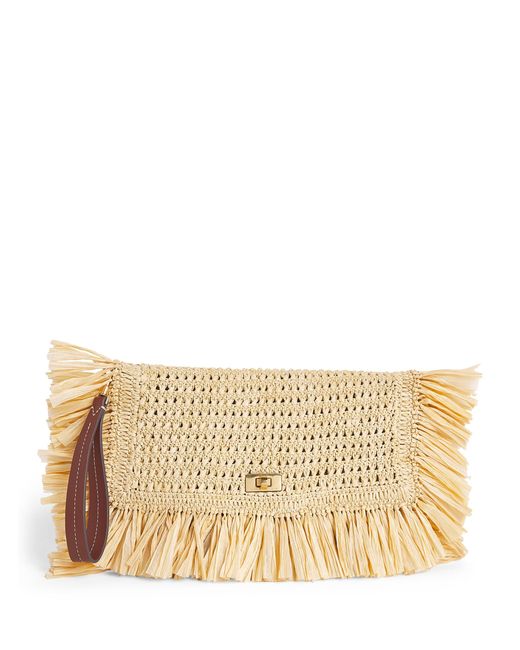 Anya Hindmarch Natural Oversized Raffia Clutch Bag