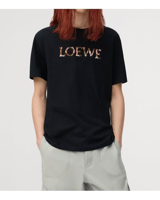 Loewe Black Relaxed Fit Cotton T-Shirt for men