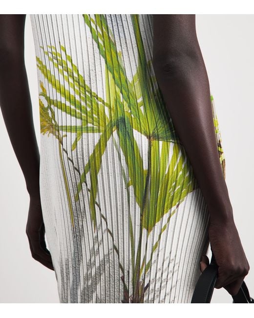 Issey Miyake Metallic Urban Jungle Pleats Midi Dress