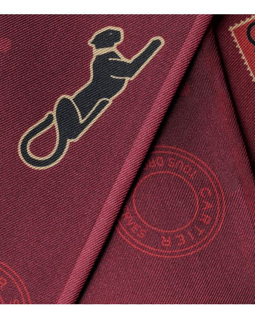 Cartier Red Silk Diabolo De Bandeau Scarf