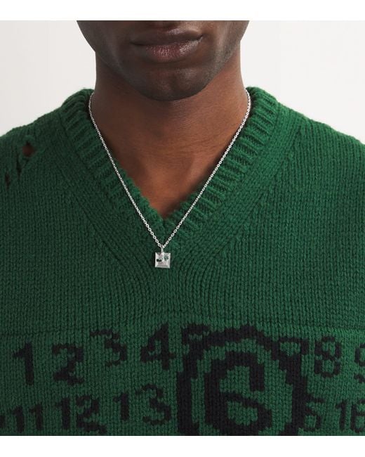 The Ouze Metallic Sterling And Emerald Necklace for men