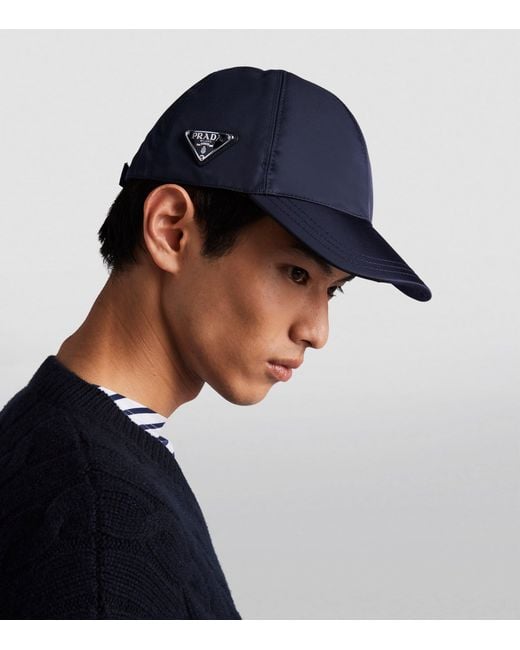 Prada Blue Re-Nylon Baseball Cap for men