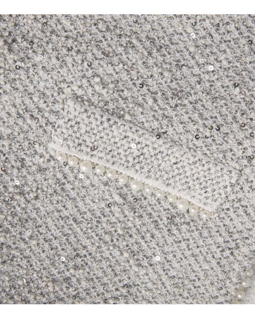 D.exterior Gray Cotton-Blend Embellished Cardigan