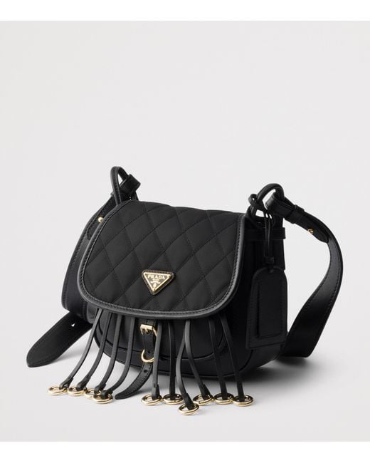 Prada Black Re-Nylon And Leather Corsaire Shoulder Bag