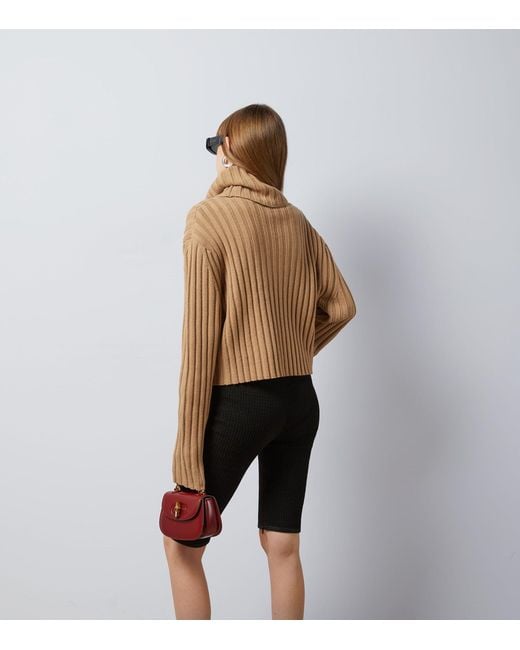 Gucci Natural Cashmere-wool Ribbed Sweater