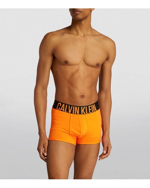 Calvin Klein Orange Cotton Stretch Intense Power Boxers (pack Of 2) for men