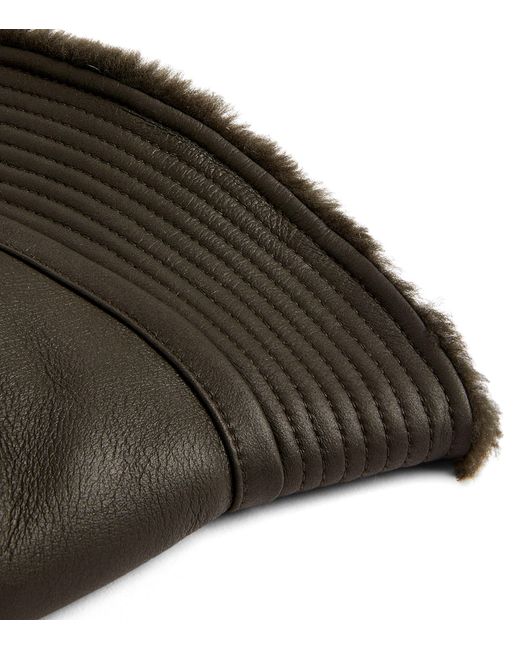 Yves Salomon Brown Merino-Lambskin Bucket Hat