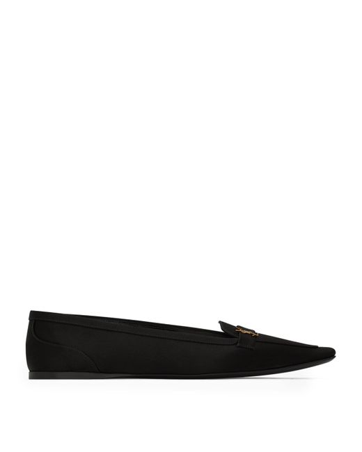 Saint Laurent Black Poppy Ballet Flats