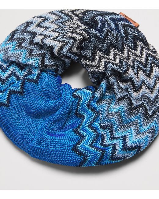 Missoni Blue Zigzag Scrunchie