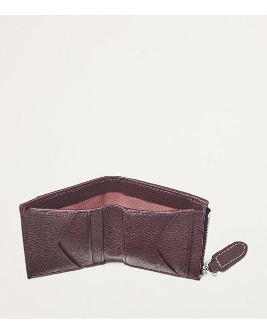 Aspinal Purple Leather Hudson Coin And Card Holder