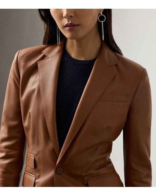 Ralph Lauren Brown Parker Leather Blazer