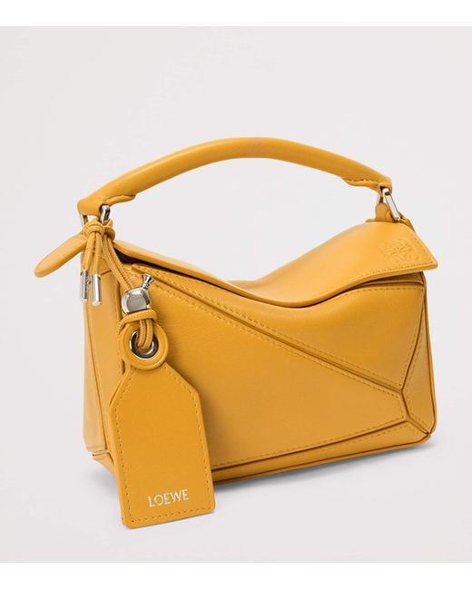 Loewe Yellow X Paula's Ibiza Mini Lambskin Puzzle Top-Handle Bag