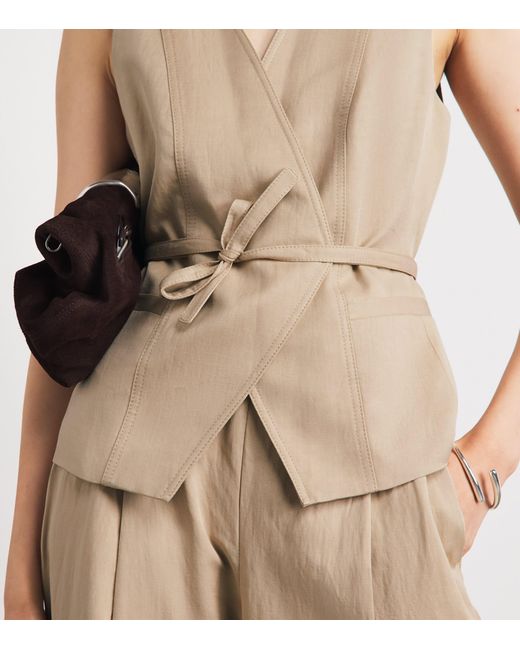 ME+EM Natural Wrap-Around Waistcoat