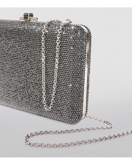 Judith Leiber Gray Crystal-embellished Slim Slide Clutch Bag