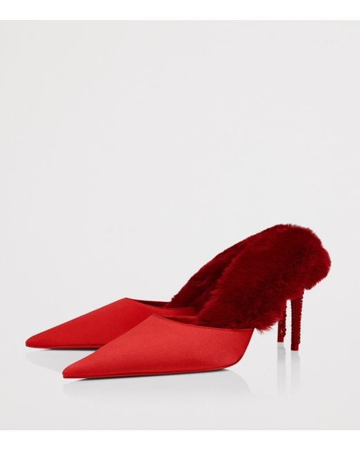Christian Louboutin Red Km Embellished Heeled Mules 85