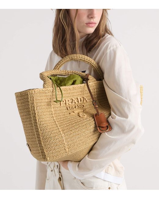 Prada Brown Large Crochet Tote Bag