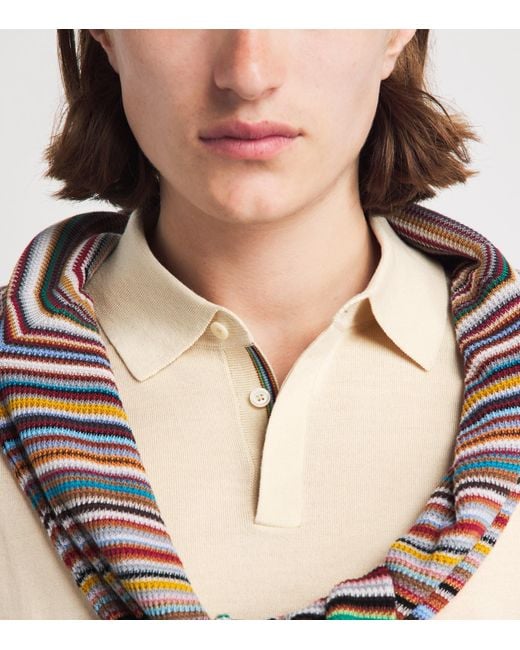 Paul Smith White Merino Wool Polo Shirt for men