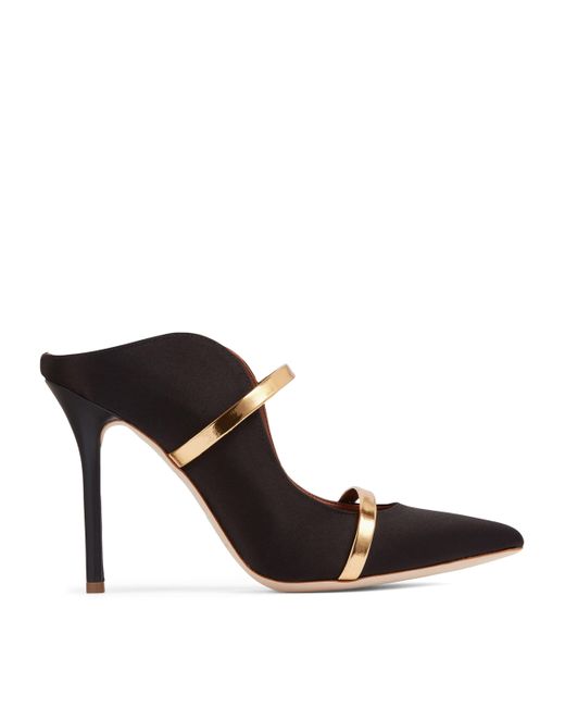 Malone Souliers Black Satin Maureen Mules 100