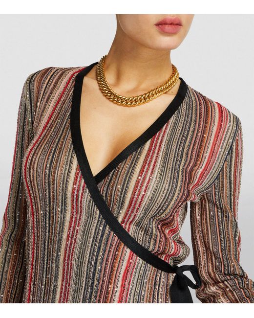 Missoni Brown Embellished Striped Sweater