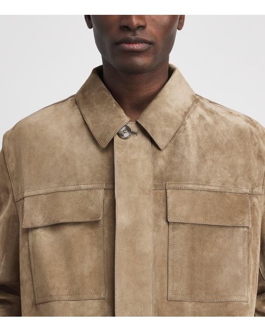 Yves Salomon Brown Suede Zip-Up Jacket for men