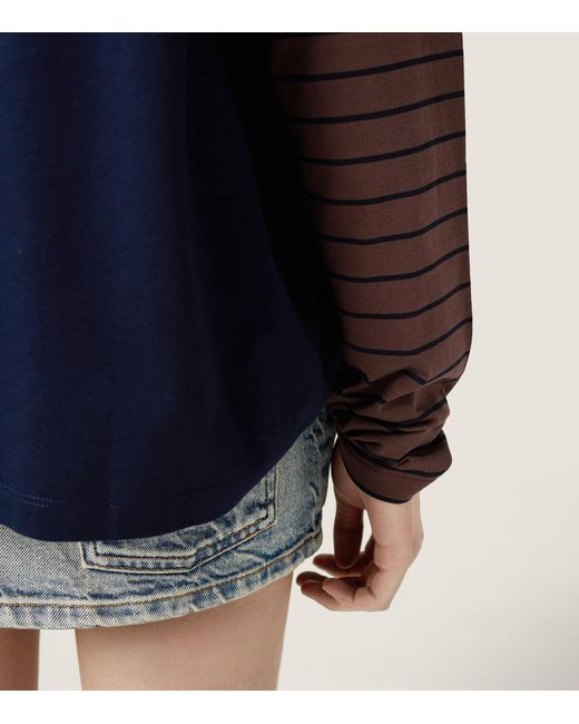 Miu Miu Blue Cotton Long-Sleeve T-Shirt