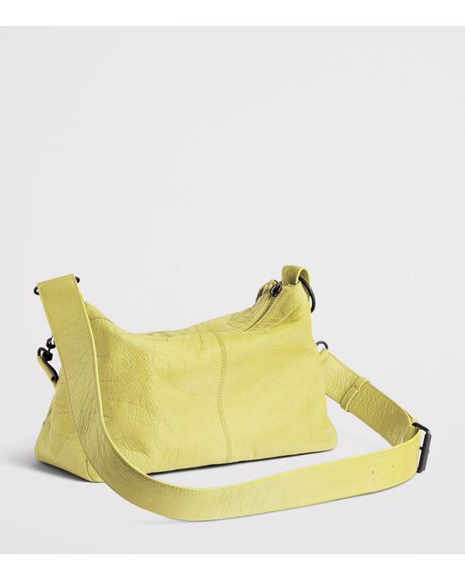 Balenciaga Yellow Mini Lambskin Le City Moto Shoulder Bag