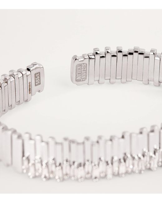 Suzanne Kalan White And Diamond Golden Bangle