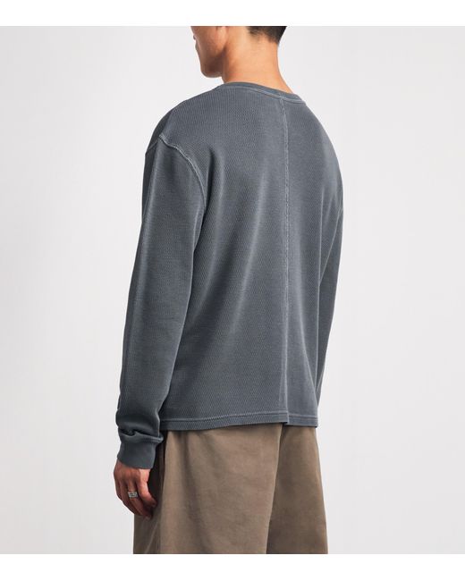 Citizens of Humanity Gray Cotton Waffle-Stitch Sweater for men