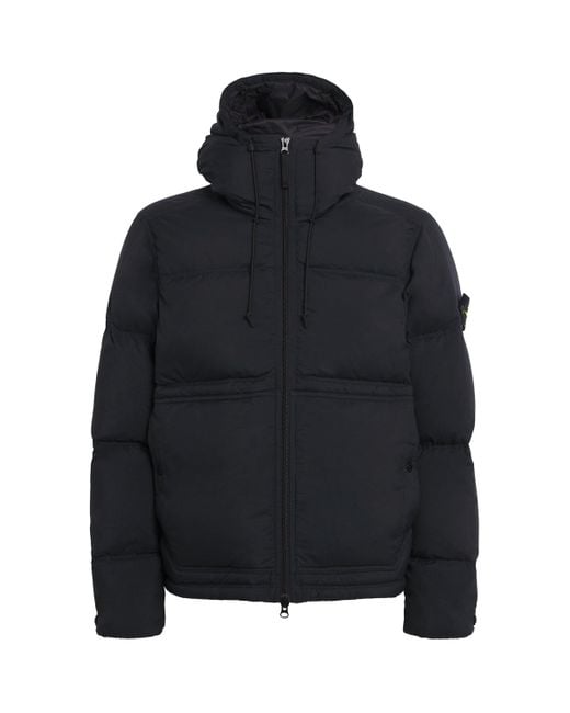 Stone Island Black Ripstop Down Puffer Jacket for men
