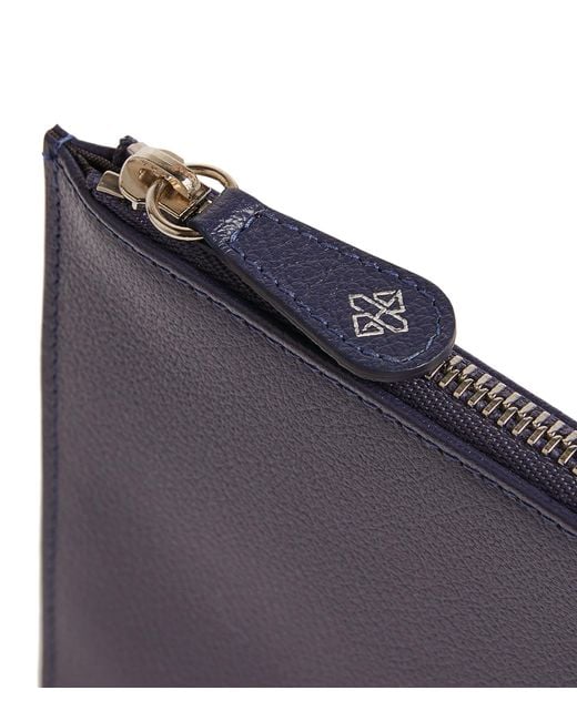 Ettinger Blue Leather Capra Travel Pouch