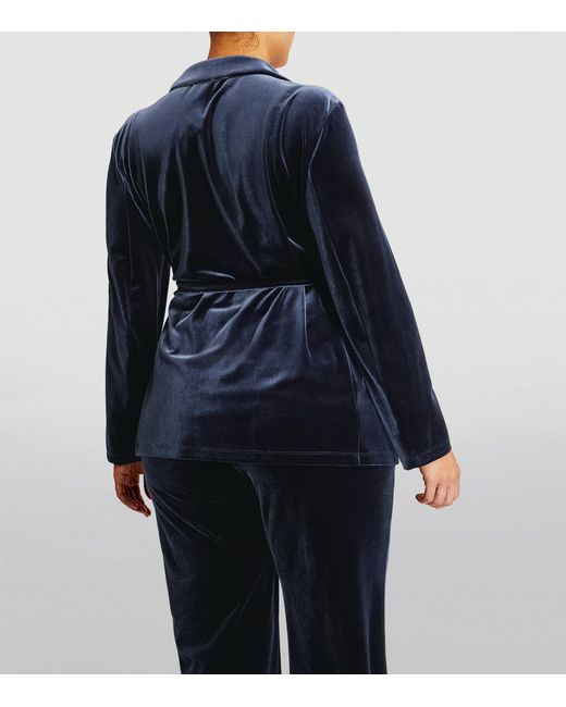 Marina Rinaldi Blue Velvet Wrap Jacket