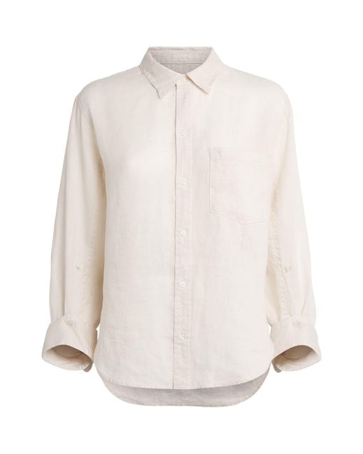 Citizens of Humanity White Linen Shrunken Kayla Shirt