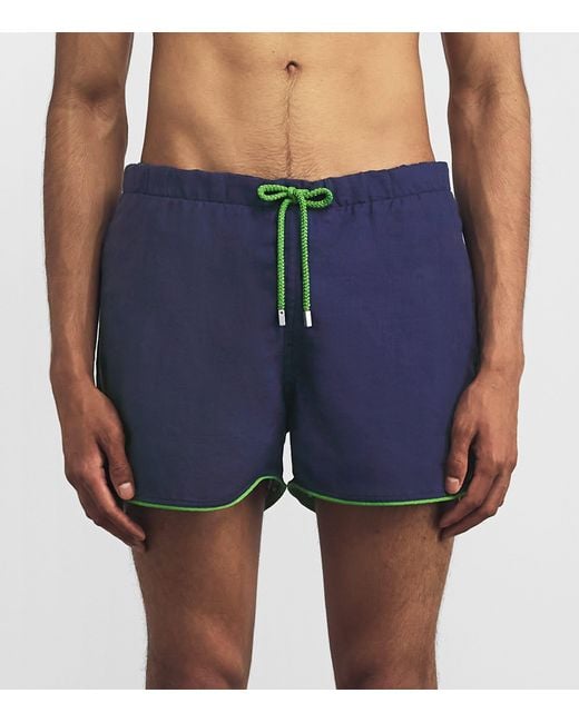 Vilebrequin Blue Linen Maurice Swim Shorts for men
