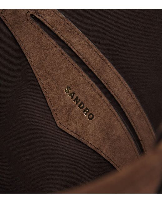 Sandro Brown Suede Tangoso Bucket Bag