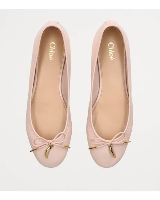 Chloé Pink Leather Iris Ballet Flats