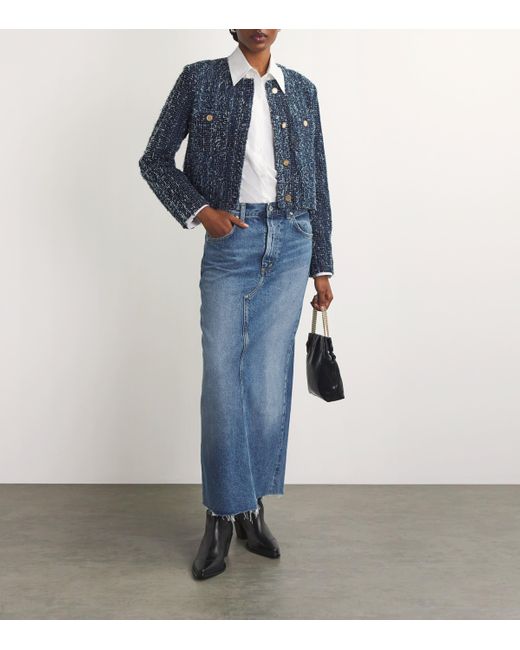 FRAME Blue Bouclé Denim Jacket