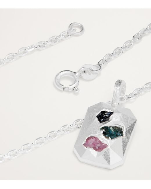 The Ouze Metallic Sterling And Sapphire Necklace for men