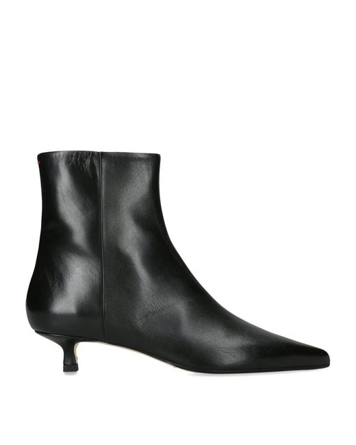 Aeyde Black Leather Sofie Heeled Boots 35