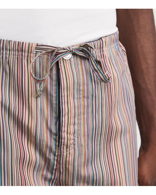 Paul Smith Gray Cotton Signature Stripe Pyjama Trousers for men