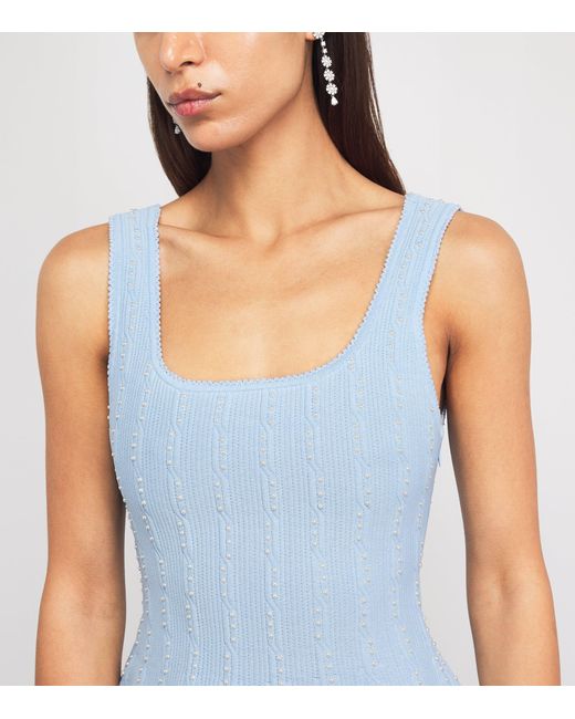 Sandro Blue Beaded Mini Dress