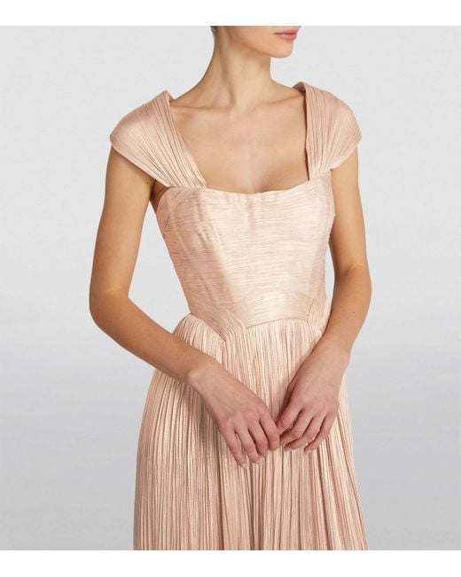 Maria Lucia Hohan Pink Pleated Sabrina Gown