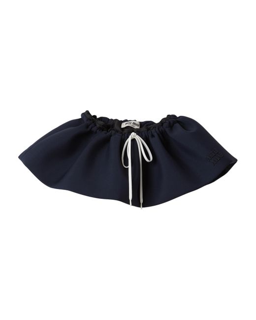 Miu Miu Blue Wool Mini Skirt